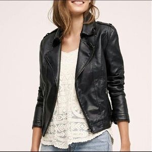 Anthropologie vegan leather moto jacket.